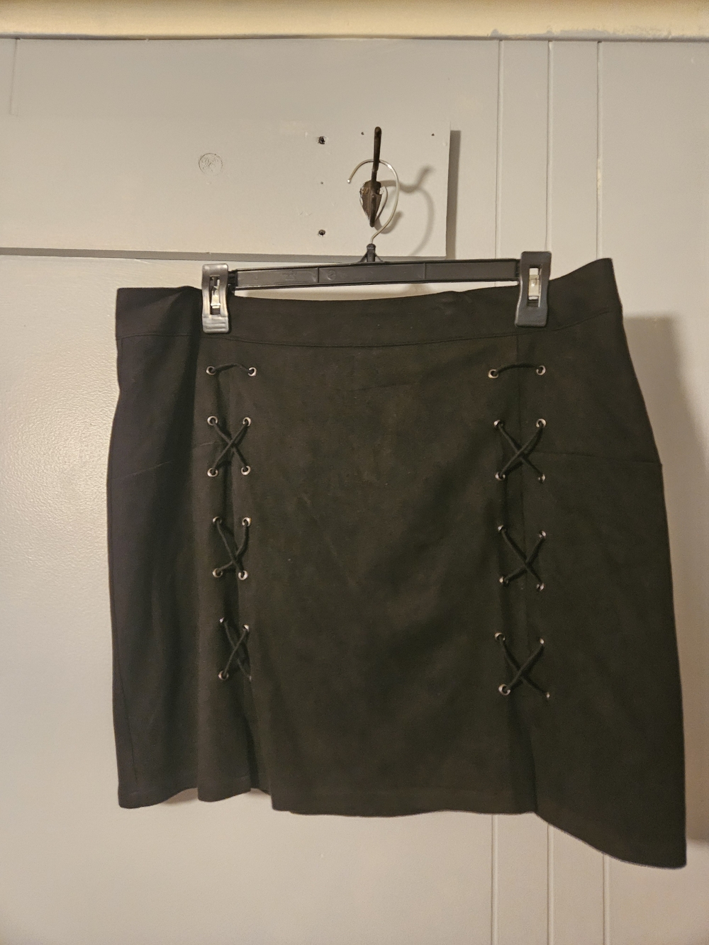 Mango Pop Black Lace-Up Mini Skirt